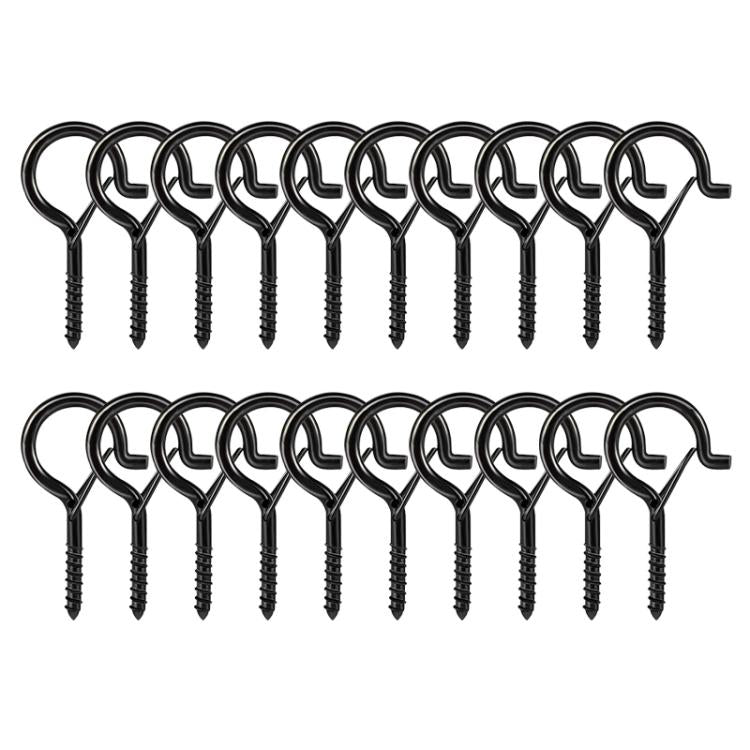Metal Sheep Eye Spring Hook, Specification:One Box 20pcs Black M5