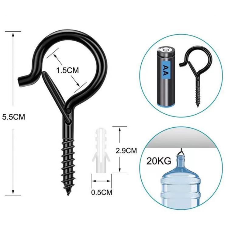 Metal Sheep Eye Spring Hook, Specification:Black M4