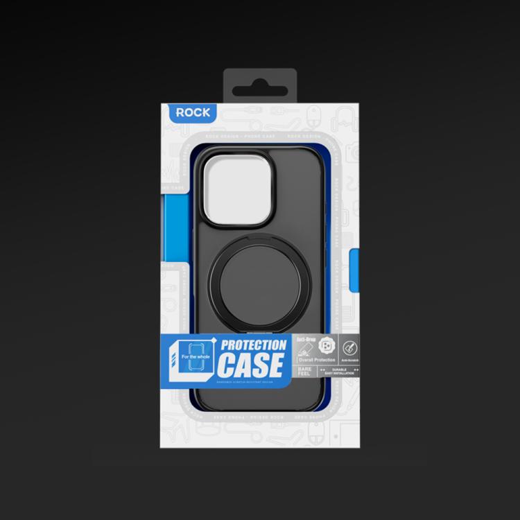 For iPhone 16 Pro ROCK YouDun Series Skin Feel Rotating MagSafe Holder PC Hybrid TPU Phone Case