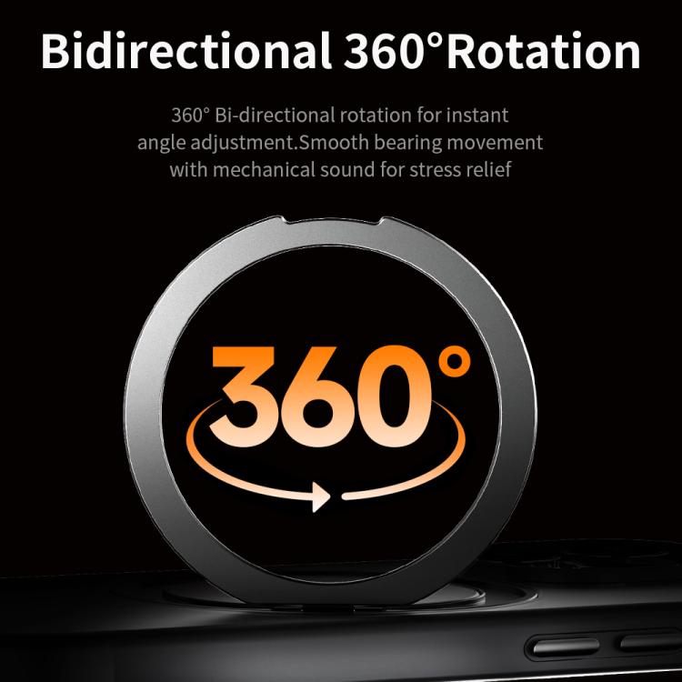 For iPhone 16 Pro ROCK YouDun Series Skin Feel Rotating MagSafe Holder PC Hybrid TPU Phone Case