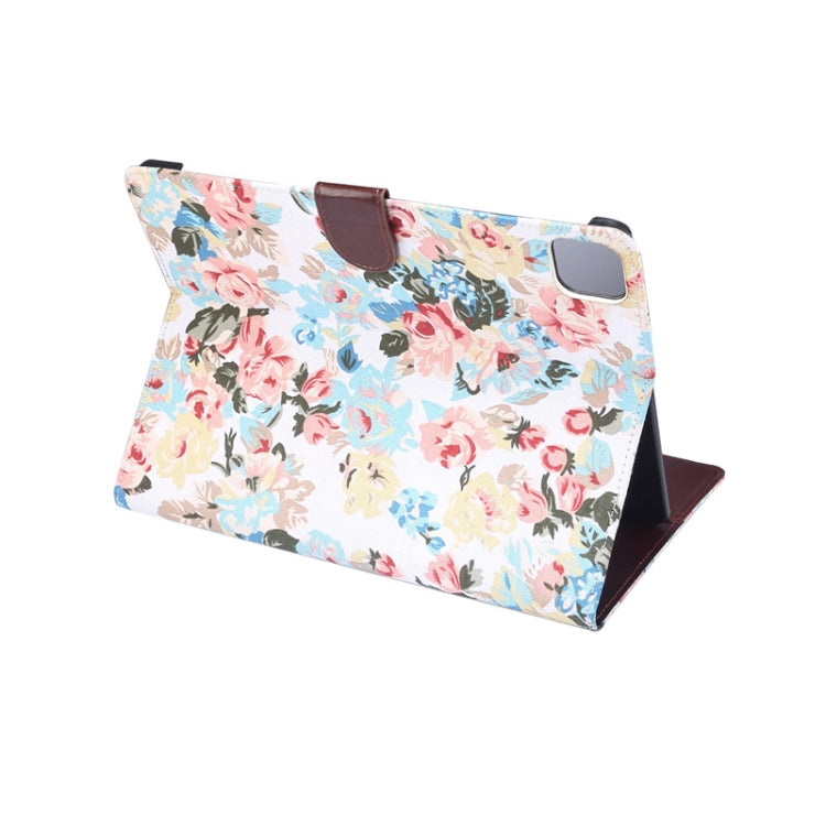 For iPad Air 2022 / 2020 10.9 Flower Cloth Texture PC Horizontal Flip Leather Protective Case with Holder & Card Slots & Wallet & Photo Frame & Sleep / Wake-up Function