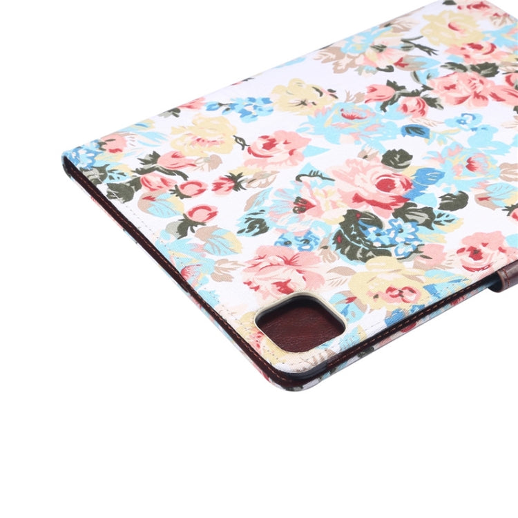 For iPad Air 2022 / 2020 10.9 Flower Cloth Texture PC Horizontal Flip Leather Protective Case with Holder & Card Slots & Wallet & Photo Frame & Sleep / Wake-up Function
