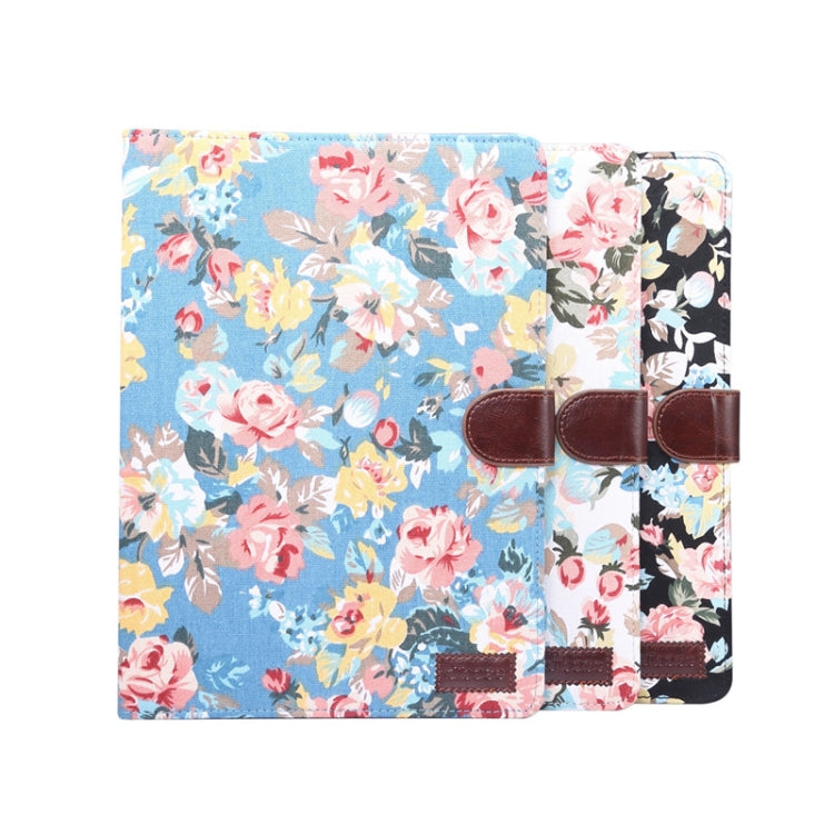 For iPad Air 2022 / 2020 10.9 Flower Cloth Texture PC Horizontal Flip Leather Protective Case with Holder & Card Slots & Wallet & Photo Frame & Sleep / Wake-up Function