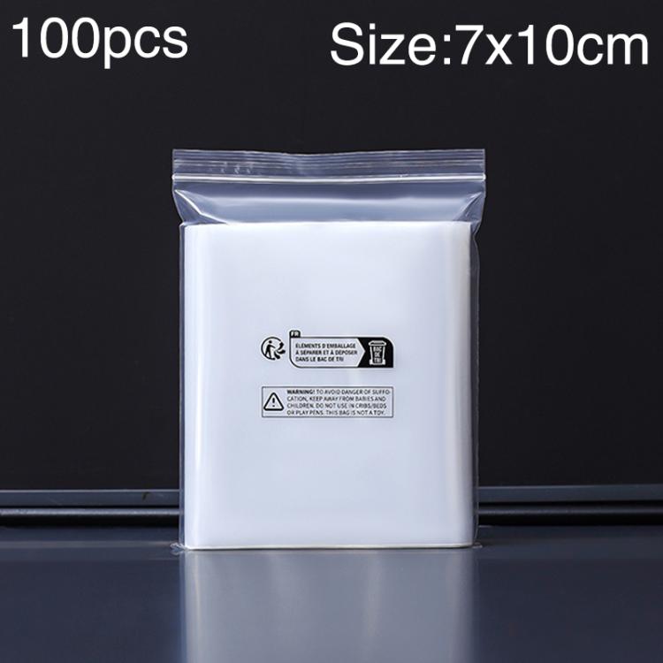 100pcs Double Layer Environmental Label Warning Printed Ziplock Bag, Size:7 x 10cm 12 Wire