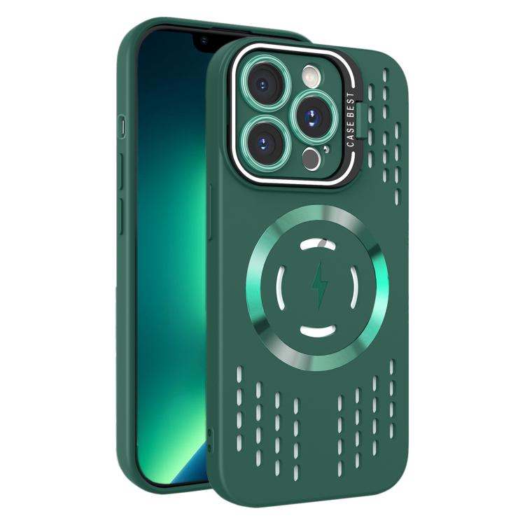 For iPhone 13 Pro Max Lens Holder MagSafe Cooling Phone Case