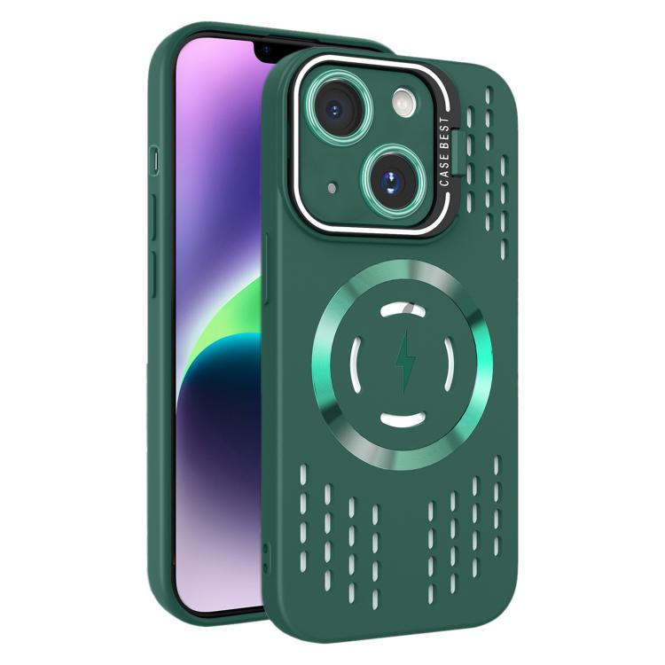 For iPhone 14 Plus Lens Holder MagSafe Cooling Phone Case
