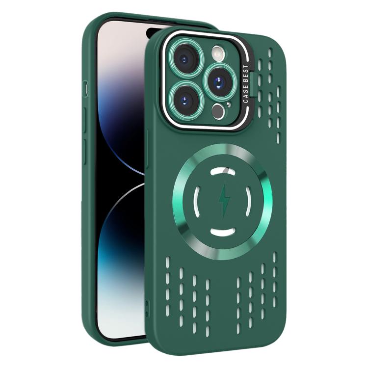 For iPhone 14 Pro Lens Holder MagSafe Cooling Phone Case