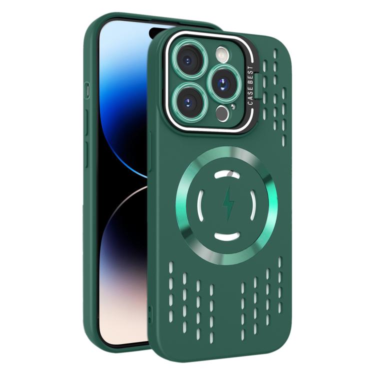For iPhone 14 Pro Max Lens Holder MagSafe Cooling Phone Case