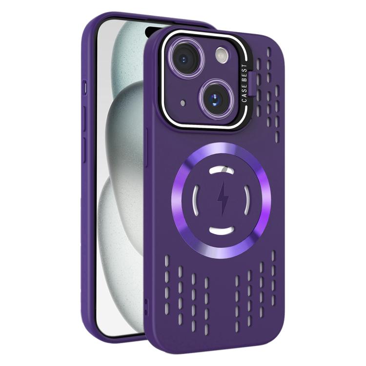 For iPhone 15 Plus Lens Holder MagSafe Cooling Phone Case