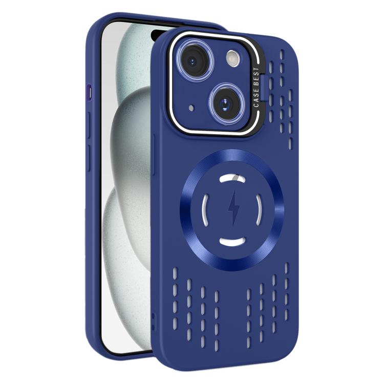 For iPhone 15 Plus Lens Holder MagSafe Cooling Phone Case