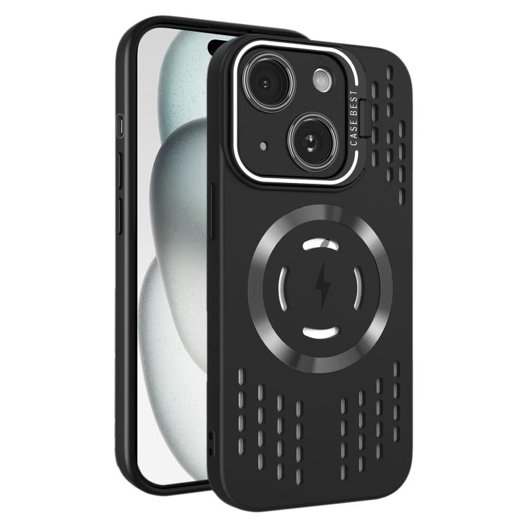 For iPhone 15 Plus Lens Holder MagSafe Cooling Phone Case