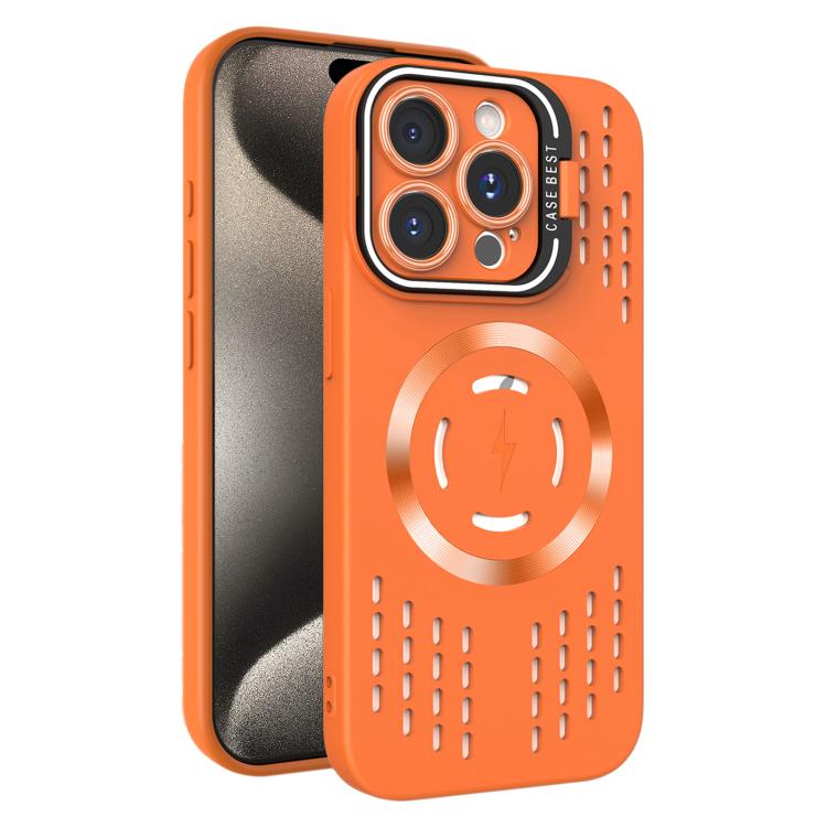 For iPhone 15 Pro Lens Holder MagSafe Cooling Phone Case