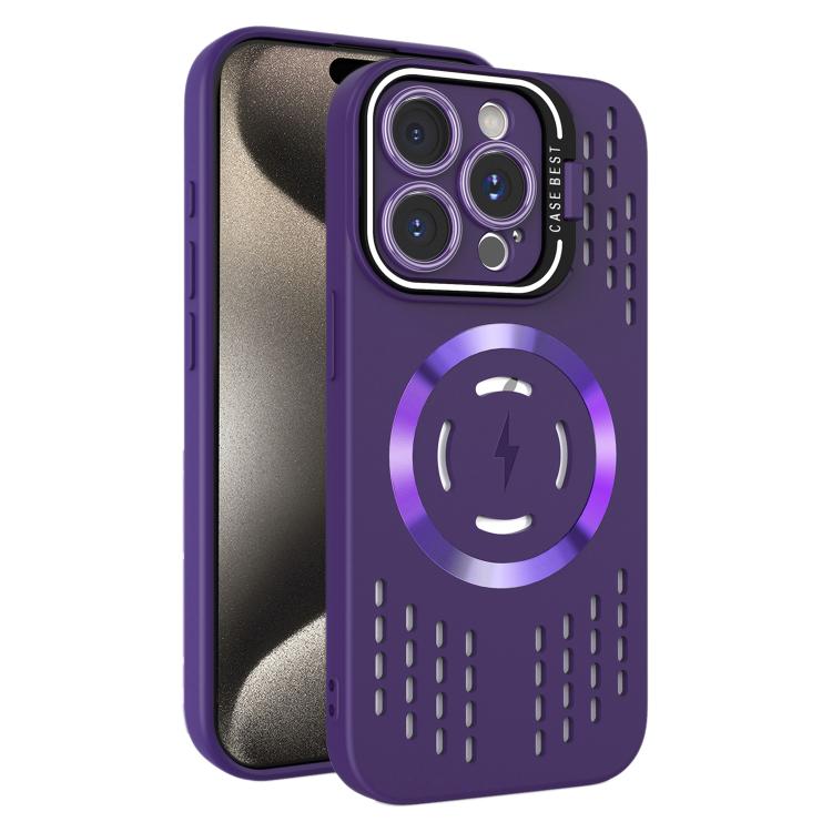 For iPhone 15 Pro Lens Holder MagSafe Cooling Phone Case