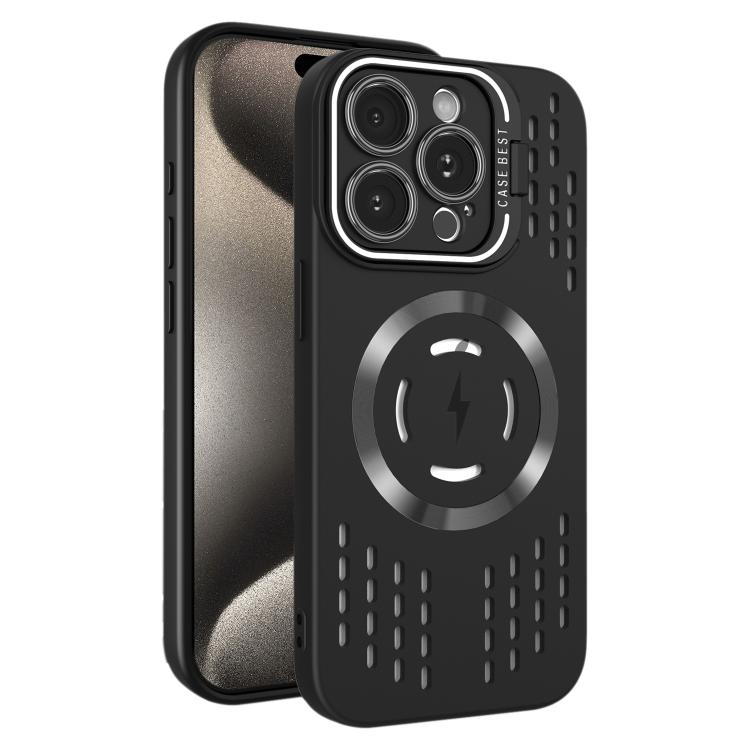 For iPhone 15 Pro Lens Holder MagSafe Cooling Phone Case