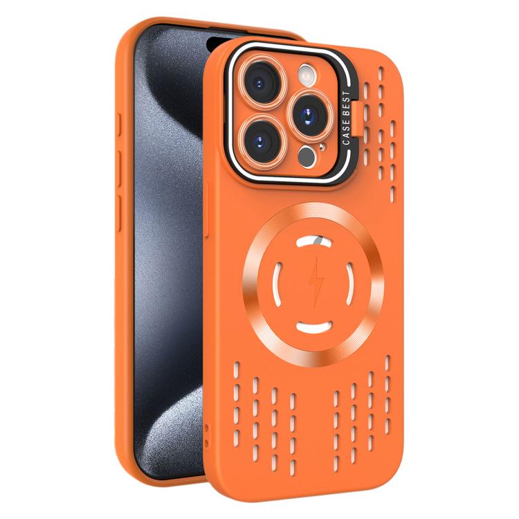 For iPhone 15 Pro Max Lens Holder MagSafe Cooling Phone Case