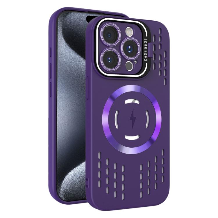 For iPhone 15 Pro Max Lens Holder MagSafe Cooling Phone Case