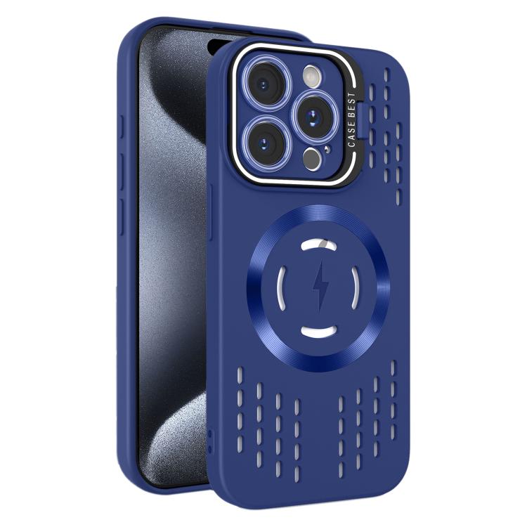 For iPhone 15 Pro Max Lens Holder MagSafe Cooling Phone Case
