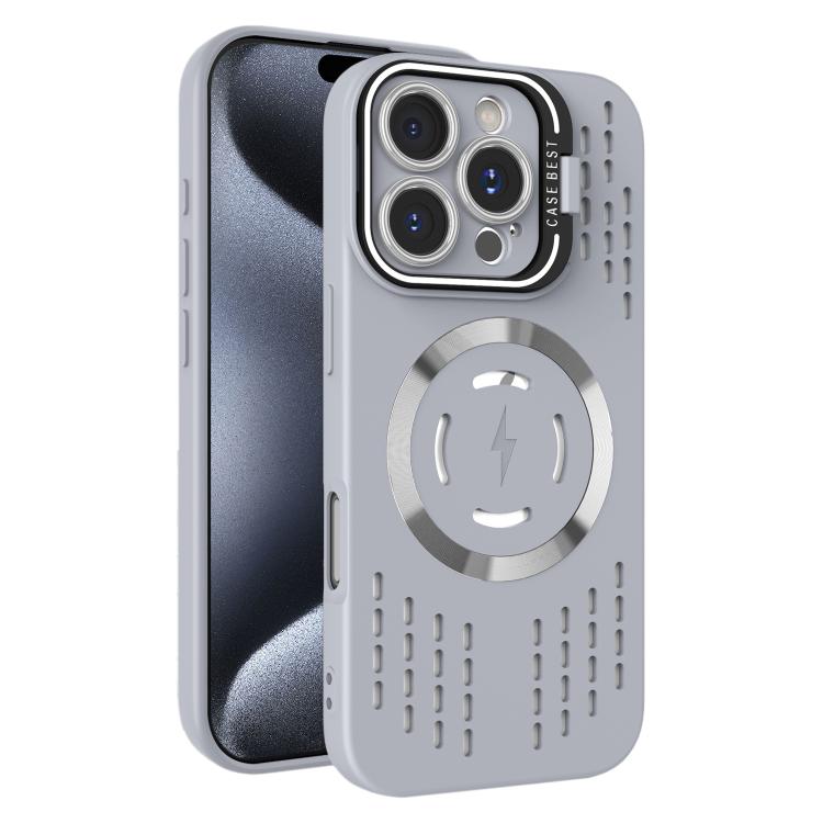 For iPhone 15 Pro Max Lens Holder MagSafe Cooling Phone Case