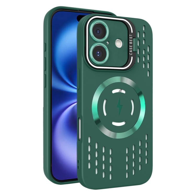 For iPhone 16 Lens Holder MagSafe Cooling Phone Case