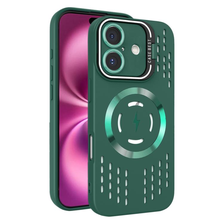 For iPhone 16 Plus Lens Holder MagSafe Cooling Phone Case
