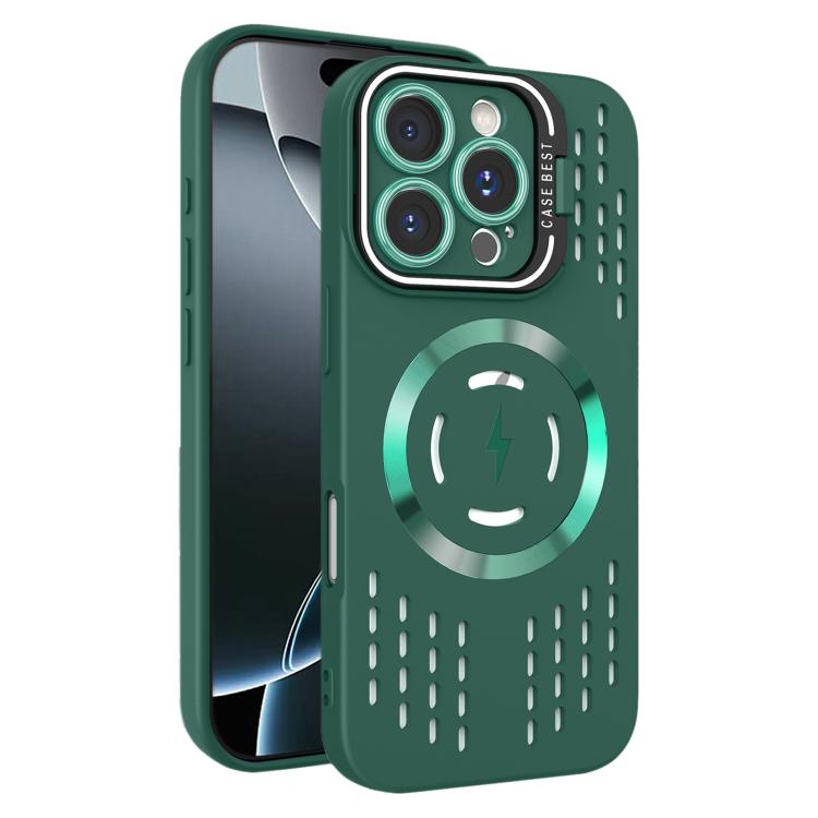 For iPhone 16 Pro Lens Holder MagSafe Cooling Phone Case