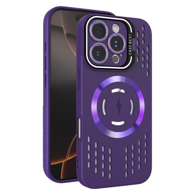 For iPhone 16 Pro Max Lens Holder MagSafe Cooling Phone Case