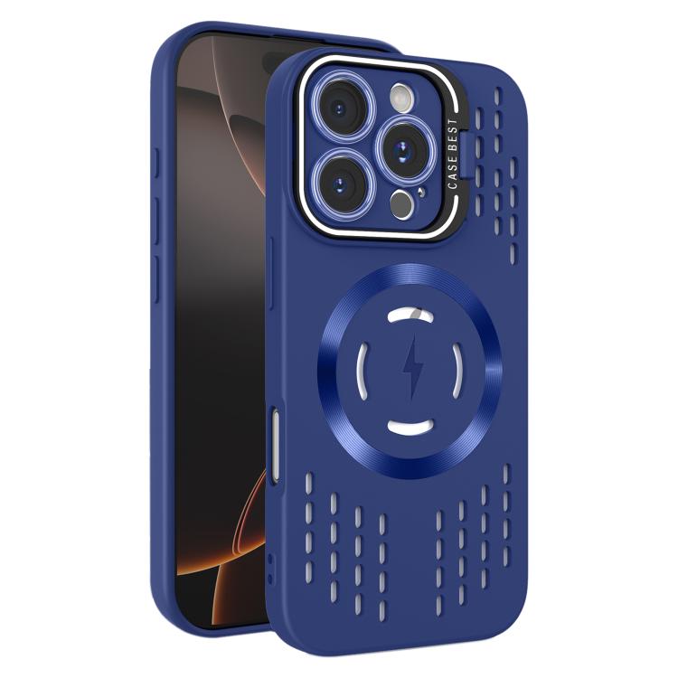 For iPhone 16 Pro Max Lens Holder MagSafe Cooling Phone Case