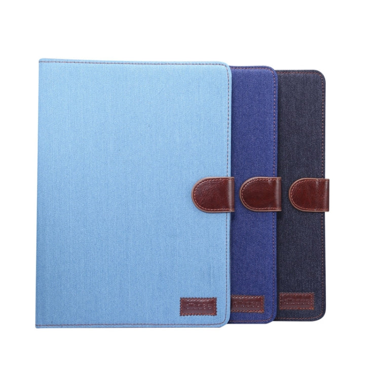 For iPad Air 2022 / 2020 10.9 Denim Texture PC Horizontal Flip Leather Protective Case, with Holder & Card Slots & Wallet & Photo Frame & Sleep / Wake-up Function