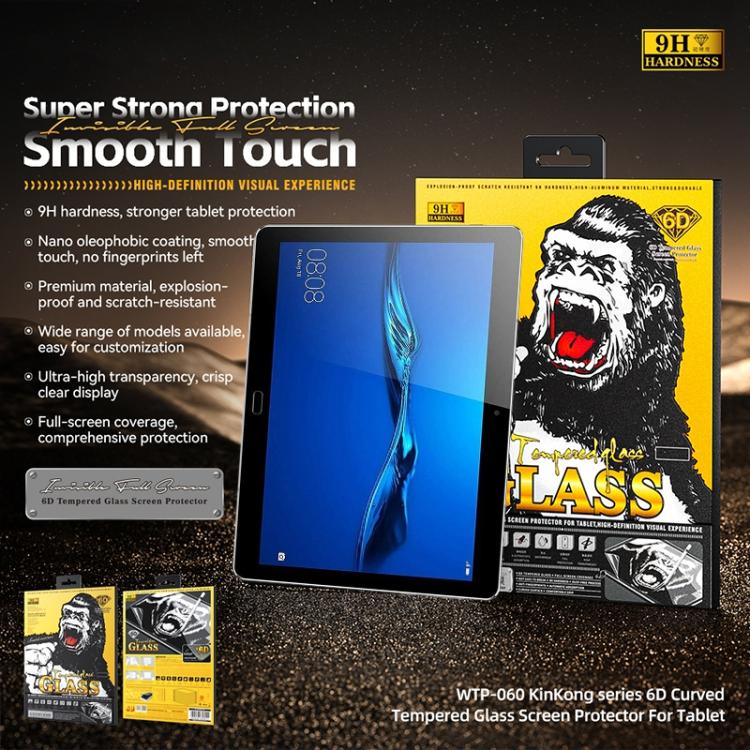 For Huawei MediaPad M3 Lite BAH-W09 10.1 WK WTP-060 KinKong 0.33mm 6D Curved HD Tempered Glass Film