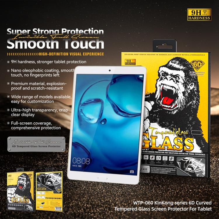 For Huawei MediaPad M3 BTV-W09/DL09 WK WTP-060 KinKong 0.33mm 6D Curved HD Tempered Glass Film