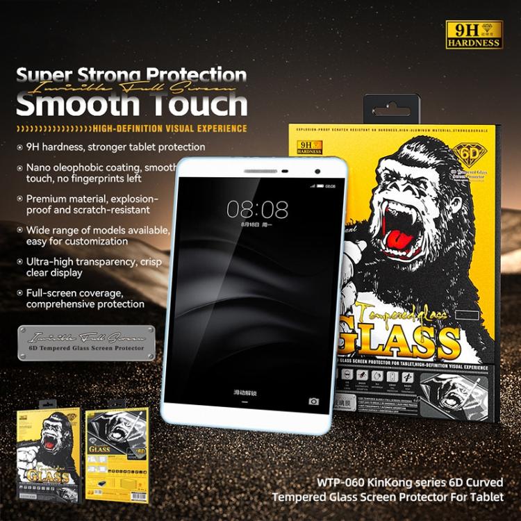 For Huawei MediaPad M2 7.0 PLE-703L WK WTP-060 KinKong 0.33mm 6D Curved HD Tempered Glass Film