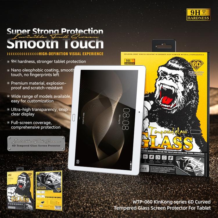 For Huawei MediaPad M2-A10L 10 WK WTP-060 KinKong 0.33mm 6D Curved HD Tempered Glass Film