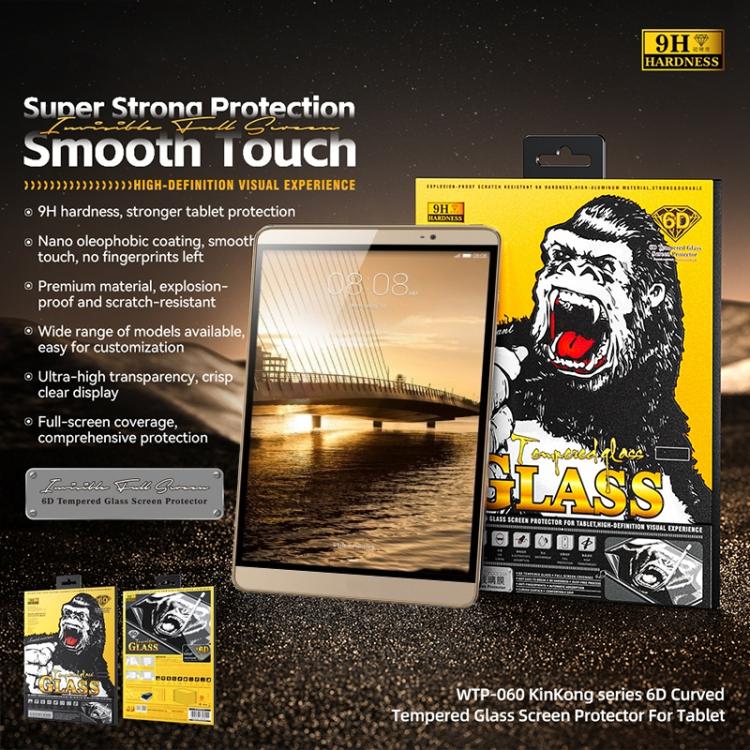For Huawei MediaPad M2-801W / M2-803L WK WTP-060 KinKong 0.33mm 6D Curved HD Tempered Glass Film