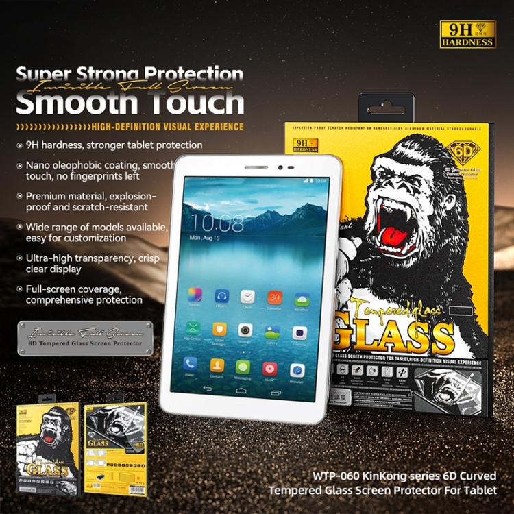 For Huawei MediaPad T1 8.0 / S8-701U WK WTP-060 KinKong 0.33mm 6D Curved HD Tempered Glass Film