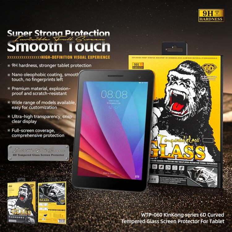 For Huawei MediaPad 7 Youth / S7-701U WK WTP-060 KinKong 0.33mm 6D Curved HD Tempered Glass Film