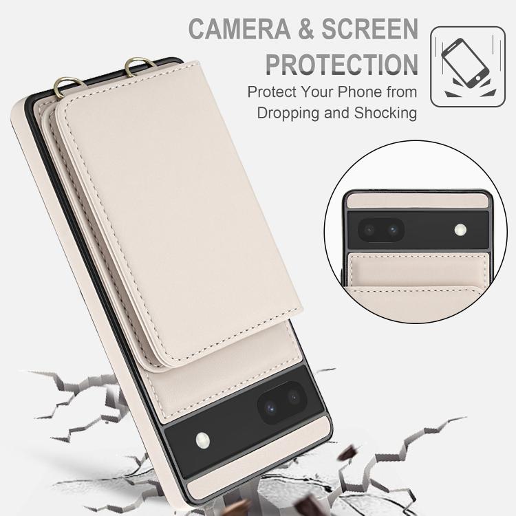 For Google Pixel 8 Crossbody Dual-buckle Wallet RFID Back Leather Phone Case