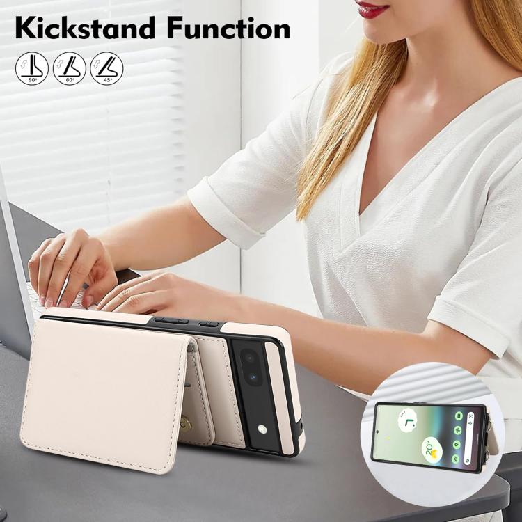 For Google Pixel 8 Crossbody Dual-buckle Wallet RFID Back Leather Phone Case
