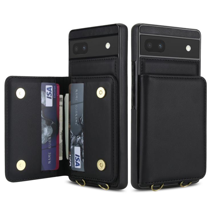 For Google Pixel 8 Crossbody Dual-buckle Wallet RFID Back Leather Phone Case