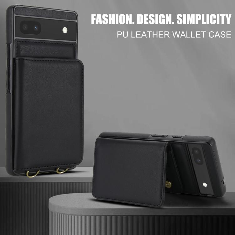 For Google Pixel 8 Crossbody Dual-buckle Wallet RFID Back Leather Phone Case