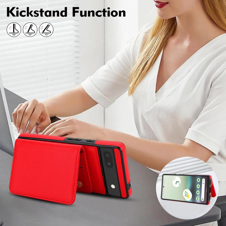 For Google Pixel 8 Crossbody Dual-buckle Wallet RFID Back Leather Phone Case
