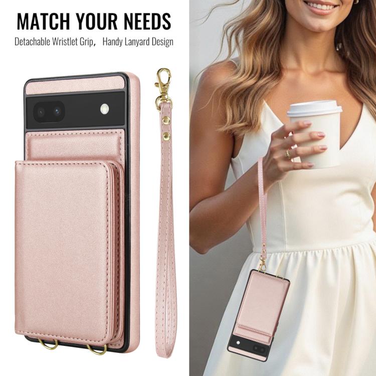 For Google Pixel 8 Crossbody Dual-buckle Wallet RFID Back Leather Phone Case
