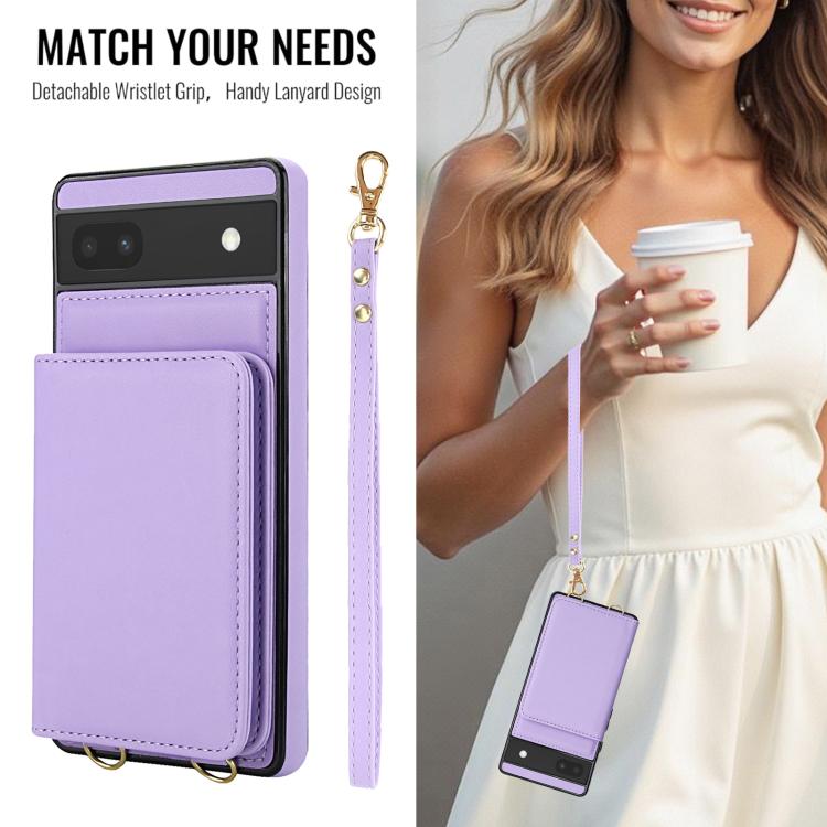 For Google Pixel 8 Crossbody Dual-buckle Wallet RFID Back Leather Phone Case