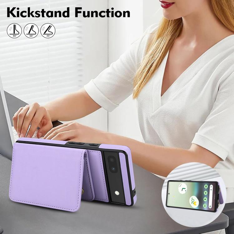 For Google Pixel 8 Crossbody Dual-buckle Wallet RFID Back Leather Phone Case