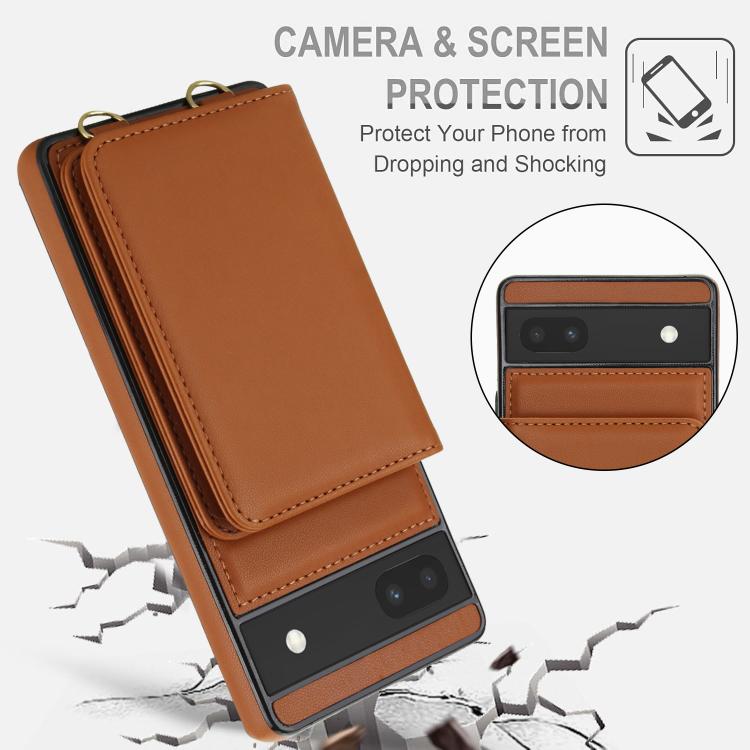 For Google Pixel 8 Crossbody Dual-buckle Wallet RFID Back Leather Phone Case