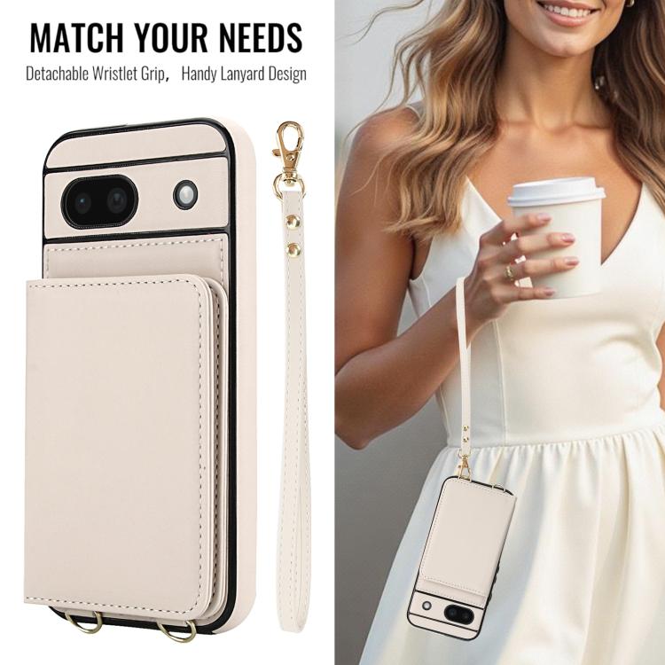 For Google Pixel 8a Crossbody Dual-buckle Wallet RFID Back Leather Phone Case