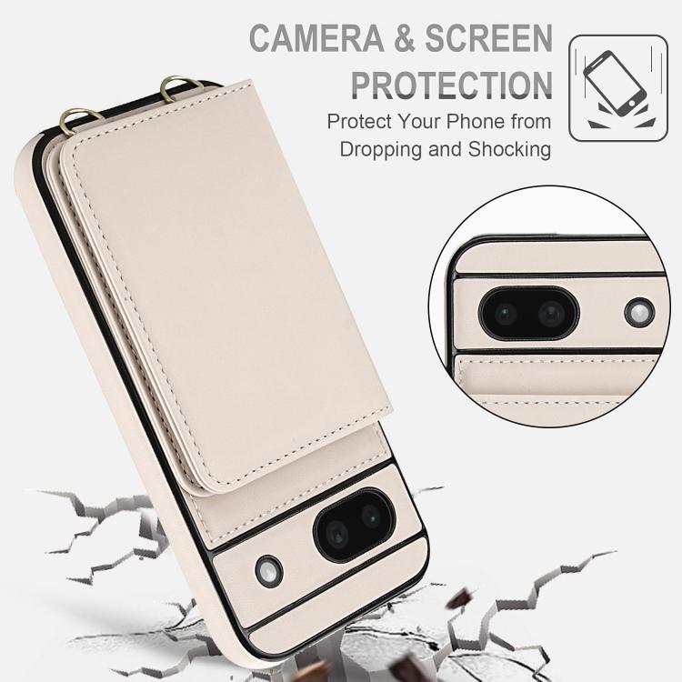 For Google Pixel 8a Crossbody Dual-buckle Wallet RFID Back Leather Phone Case