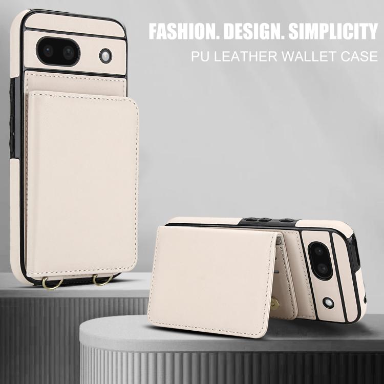 For Google Pixel 8a Crossbody Dual-buckle Wallet RFID Back Leather Phone Case