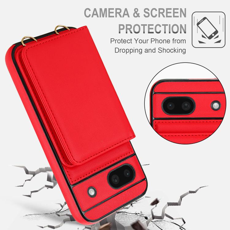 For Google Pixel 8a Crossbody Dual-buckle Wallet RFID Back Leather Phone Case