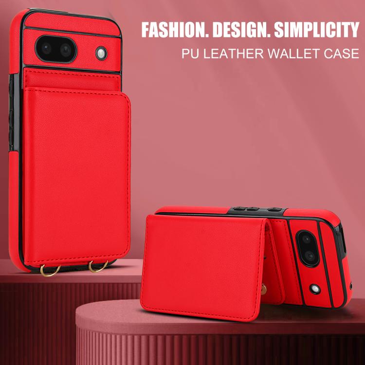 For Google Pixel 8a Crossbody Dual-buckle Wallet RFID Back Leather Phone Case