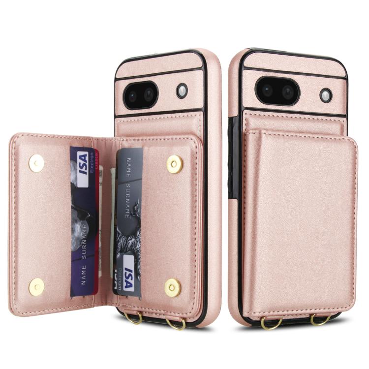 For Google Pixel 8a Crossbody Dual-buckle Wallet RFID Back Leather Phone Case